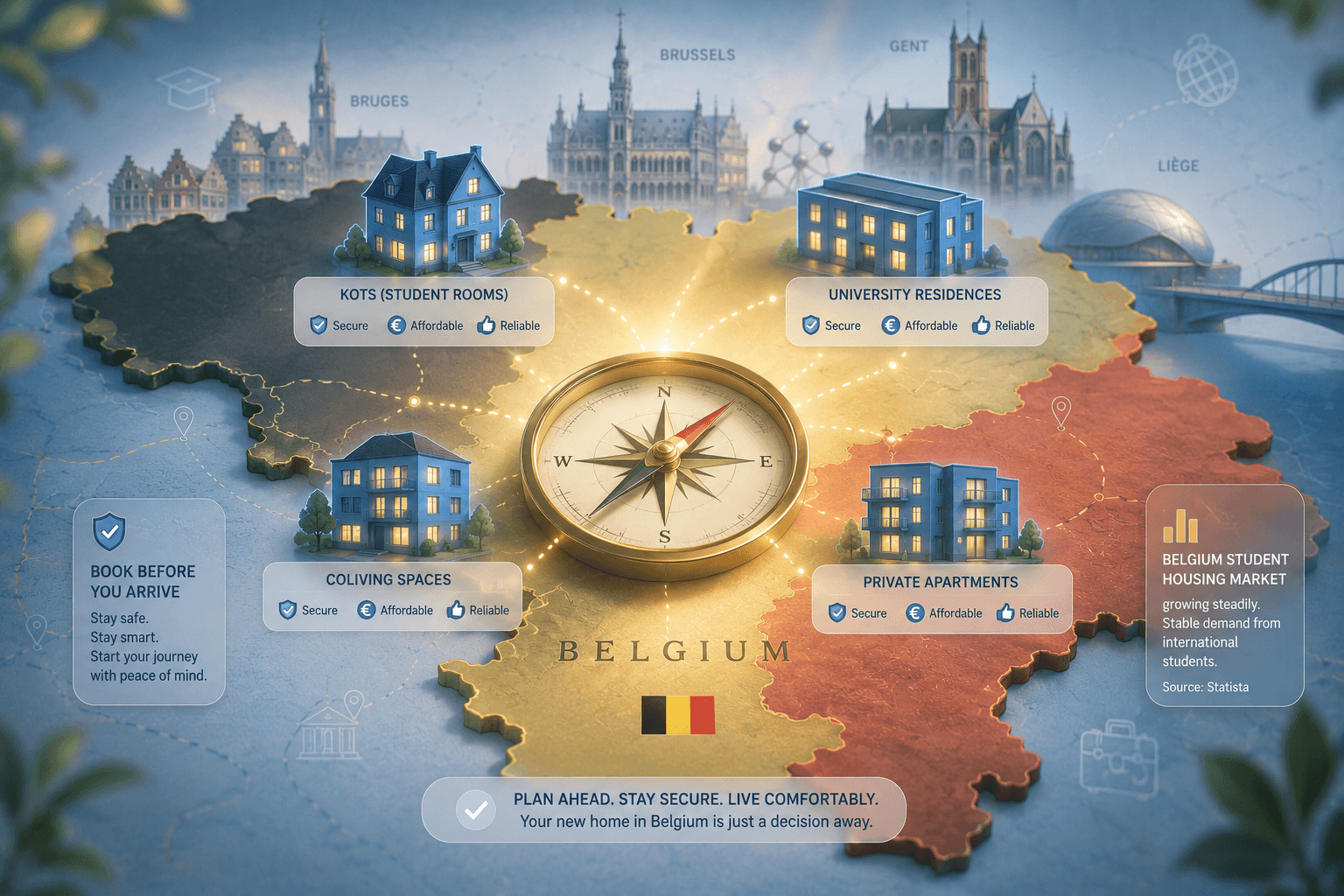 How to Find Reliable Student Accommodation in Belgium Before Landing as a First-Time International Student
